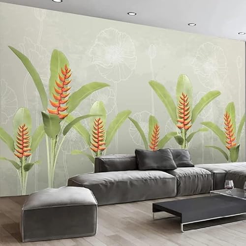 XLMING Frische Bananenbaumblüten Küche Esszimmer Arbeitszimmer Wohnzimmer TV Hintergrund Wand 3D Tapete-150cm×105cm