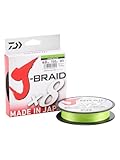 Daiwa J-Braid 8 Braid 0.20mm, 13,0kg/29,0lbs, 300m Chartreuse, rund geflochtene Angelschnur