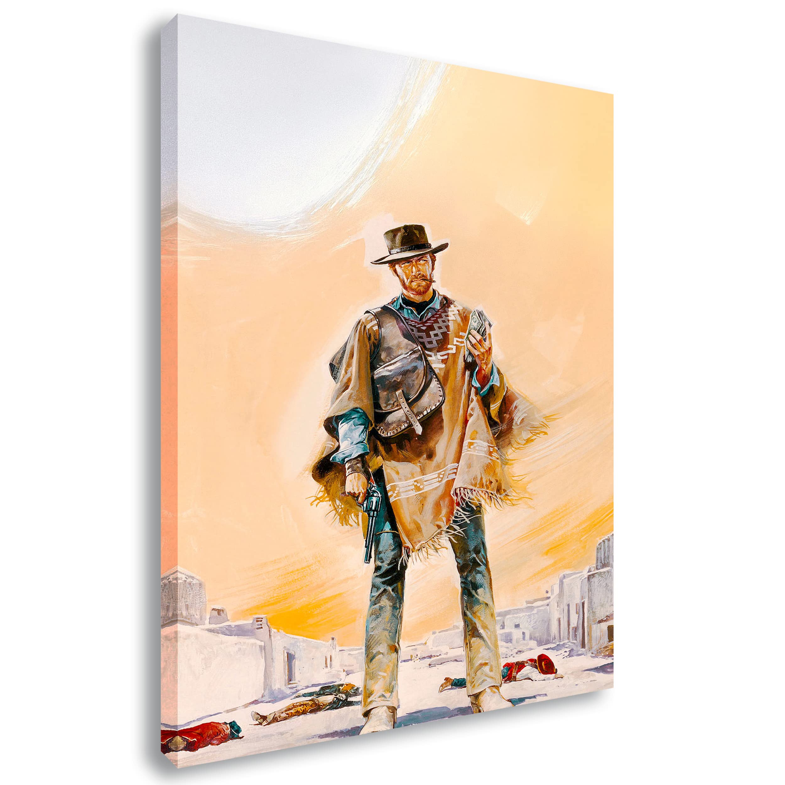 Artis Prints Leinwandbild Zwei glorreiche Halunken | Cowboy - Film, Wilder Westen - Indianer, Amerika - USA, Klein bis XXL - Deko - Inneneinrichtung