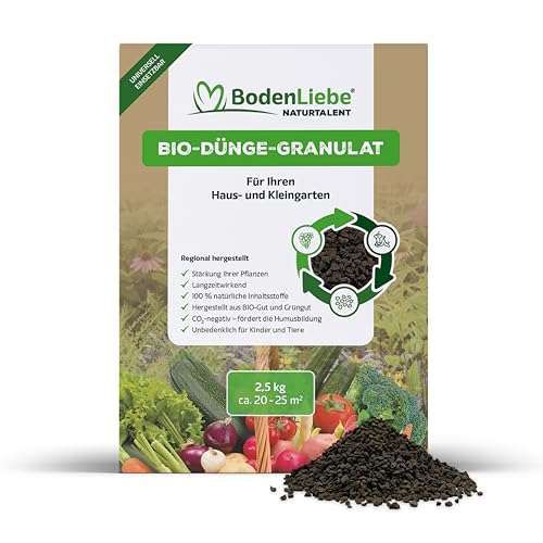 BodenLiebe - Universal-BIO-Pflanzendünger - nachhaltiges Wachstum - langzeitwirkend [100% natürlich – ohne Chemie] - Granulat - klimafreundlich - für Obst, Gemüse, Blumen, Sträucher (5,0 Kilogramm)