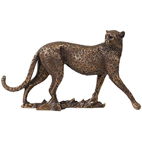 Uziqueif Leopard Ornament Kreative Textur Leopard Model Home Craft Dekoration Wohnzimmer Dekoration, Kreative Harz Haushalt Geparden Skulptur Ornamente,Standing Leopard