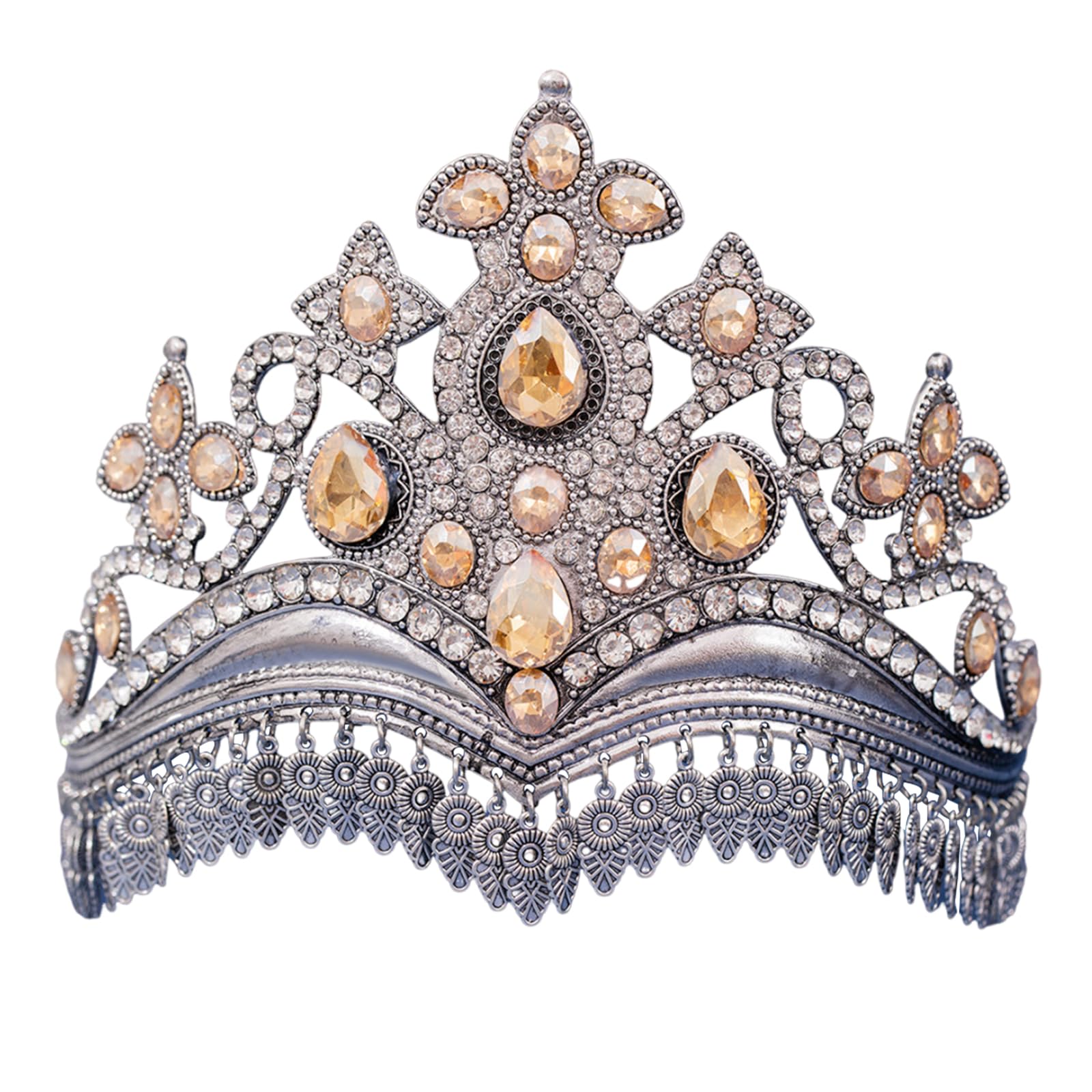 SUMMITDRAGON Handgefertigte Kronen-Tiaras mit schimmernden Strasssteinen, Kopfschmuck für Hochzeitszeremonie, funkelnde Kristalle, Braut-Haarschmuck