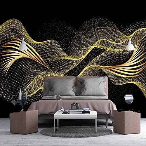 XLMING Kreatives Licht Luxus Gold Line 3D Tapete Home Dekoration Wohnzimmer Sofa Schlafzimmer Tv Hintergrund Wand-200cm×140cm