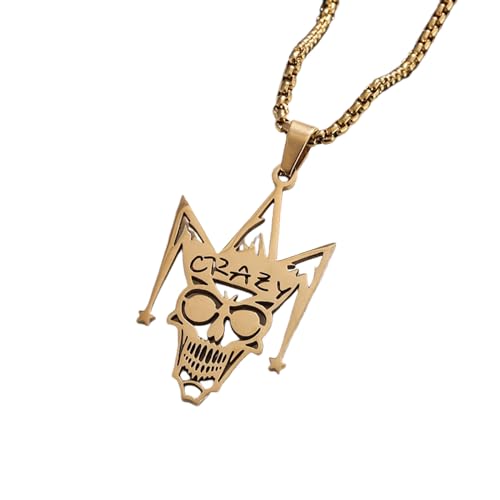 GZHENGZG Herren Halsketten und Damenschmuck Gothic Hollow Clown AnhängerHalskette für Männer, Party Schmuck Accessoires, Cool Rock Hip Hop, Modegeschenk