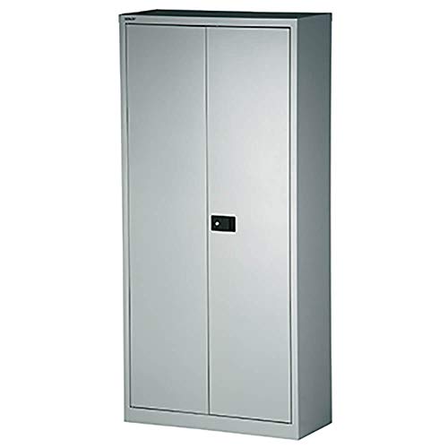 Bisley Flügeltürenschrank Universal, 4 Fachböden, 5 OH, B 600 mm, Metall, 355 Silber, 40 x 60 x 195 cm