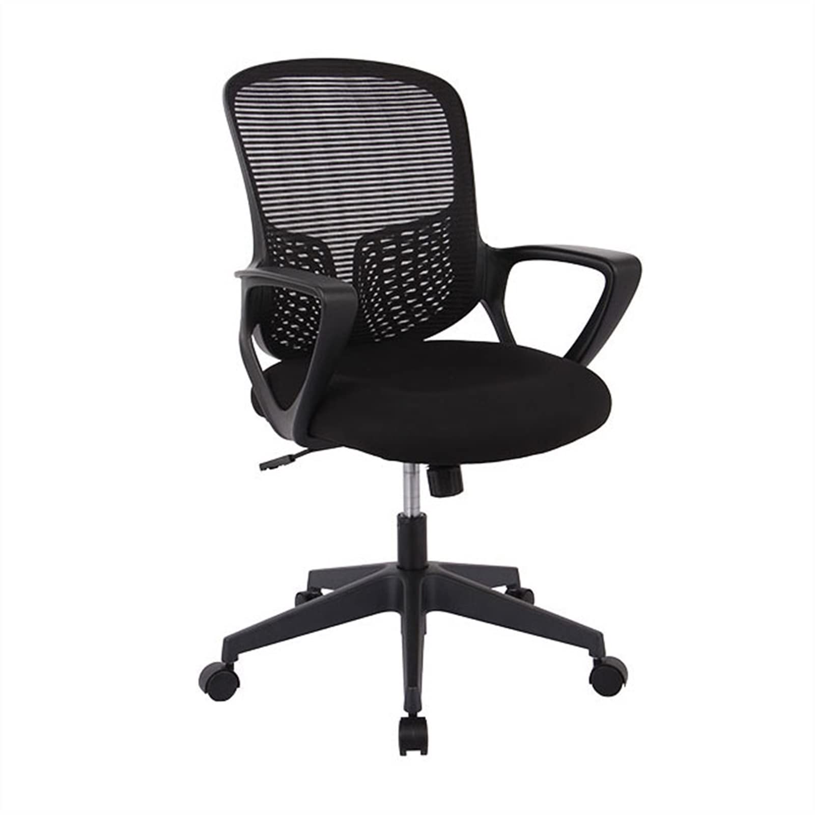 Bürostuhl Ergonomischer Bürostuhl aus Netzstoff mit mittlerer Rückenlehne, ergonomischem, drehbarem Schreibtisch-Bürostuhl mit Armlehnen und Lordosenstütze, höhenverstellbar, PC-Arbeitsstühle Schreibt