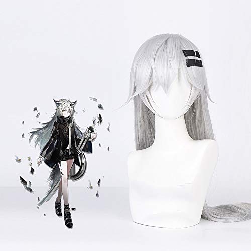 LINLINCD Cosplay wig Spiel Arknights Lappland Cosplay Perücke Hitzebeständiges Kunsthaar Halloween Karneval Party Anime Kostüm Perücken Perucas Only Perücke