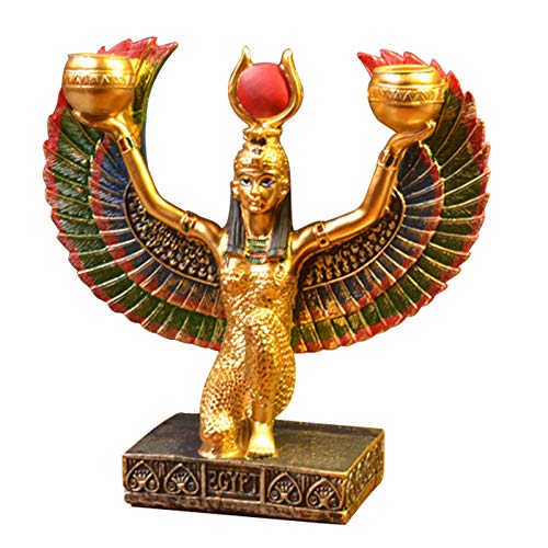 Uziqueif Isis Ägyptische Göttin Kniend Ägypten Deko,Statue Ornamente Skulpturen Ägyptisches Dekor Statue Göttin Der Schönheit Statue Ägyptischer Gott Statue Isis Skulptur Erdgott,Gold