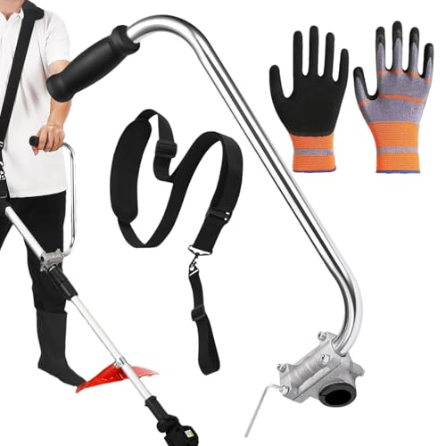 Harmoousue Ergonomischer Trimmer-Verlängerungsgriff,Trimmer-Verlängerungsgriff - Rasentrimmergriff | Robuster Fadenschneidergriff mit Handschuhen, multifunktionale Unkrautvernichter-Griffverlängerung,