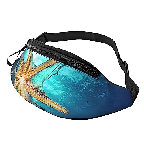 HSJFS 3D-Wand-Gürteltasche, Unterwasserwelt, Fisch-Druck, verstellbare Hüfttasche, lässige Brusttasche, Marine Biology, Einheitsgröße