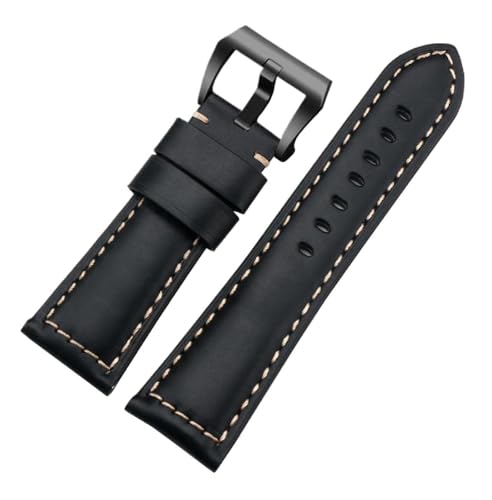 SpaRcz Echtes Leder Retro Crazy Horse Uhrenarmbänder Dornschließe für Herren Uhrenzubehör Armband 22-26mm, Farbe 8, 24mm