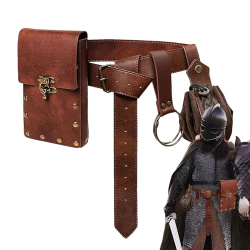 Punk-Stil Taillentasche für Frauen, Gürteltasche Renaissance | Leder Steampunk Tasche Geldbörse Kette Beintasche,Renaissance-Gürteltasche, PU-Leder, Steampunk-Tasche, Geldbörse, Kettenbeintasche