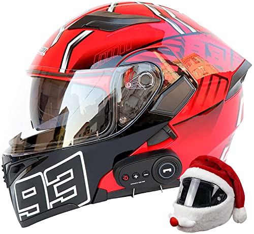 Modulare Motorradhelme Bluetooth-Integrierte Klapphelm Motorradhelme Mit Antibeschlag-Doppelsonnenblende Motorradhelm DOT/ECE-Zugelassener Integralhelm Für Herren Und Damen