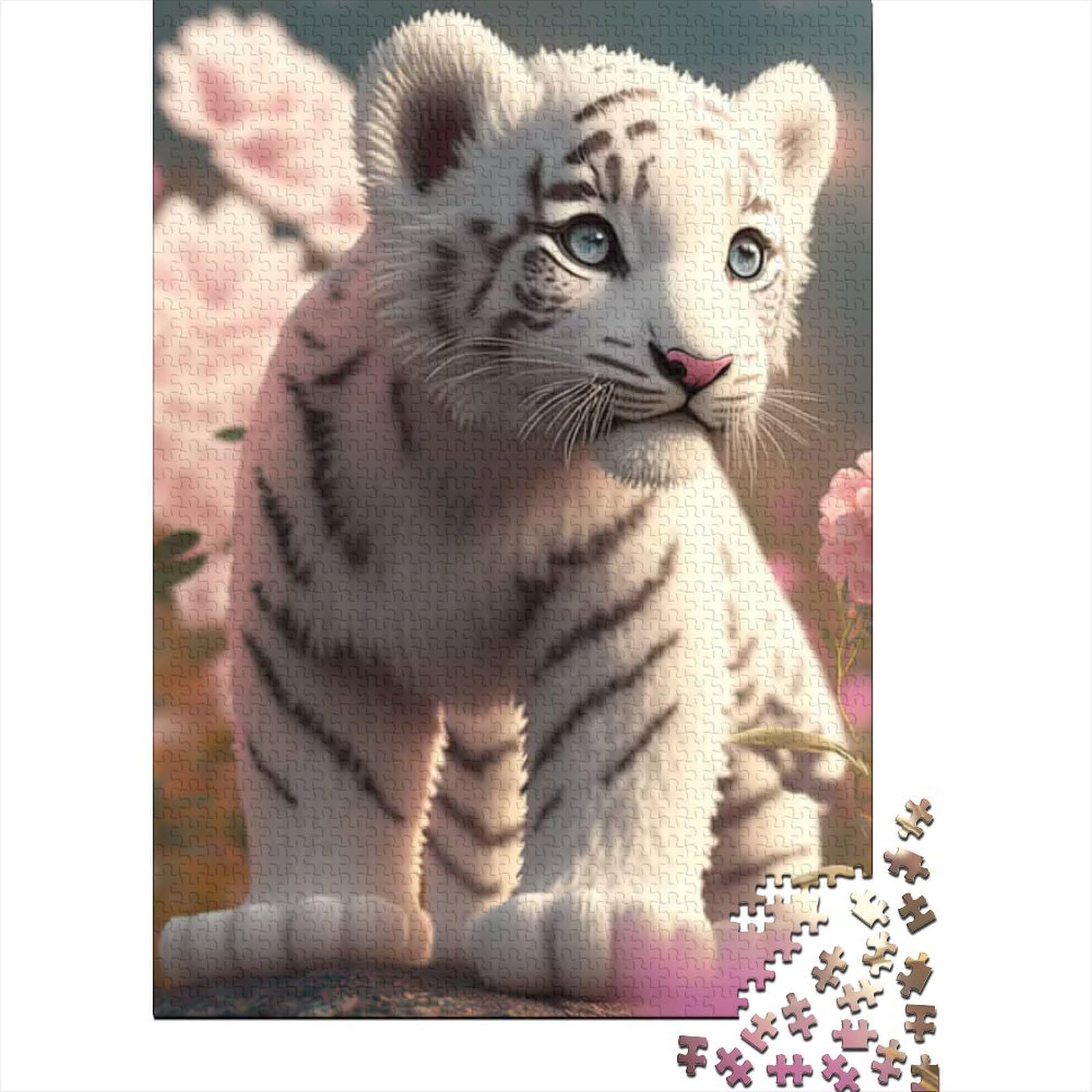 Baby-Gepard-Holzpuzzle für Erwachsene und Jugendliche von Erwachsenen, 1000 Teile Puzzle-Geschenke, Puzzles für Erwachsene, Lernspiel, Herausforderungsspielzeug (Größe 75 x 50 cm)