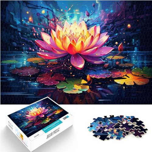 Puzzle | Puzzle Lotus im Wasser, 1000-teiliges Puzzle für Erwachsene, Holzpuzzle, Familienspiel zum Stressabbau, schwieriges Herausforderungspuzzle, 1000 Teile (50 x 75 cm)