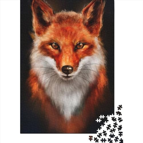 Puzzle für Erwachsene, Tierpuzzle, Fuchs, Premium-Holz, 100% recyceltes Holzbrett, für Erwachsene, Teenager, Jungen und Mädchen, Geschenk (Größe 52 x 38 cm)