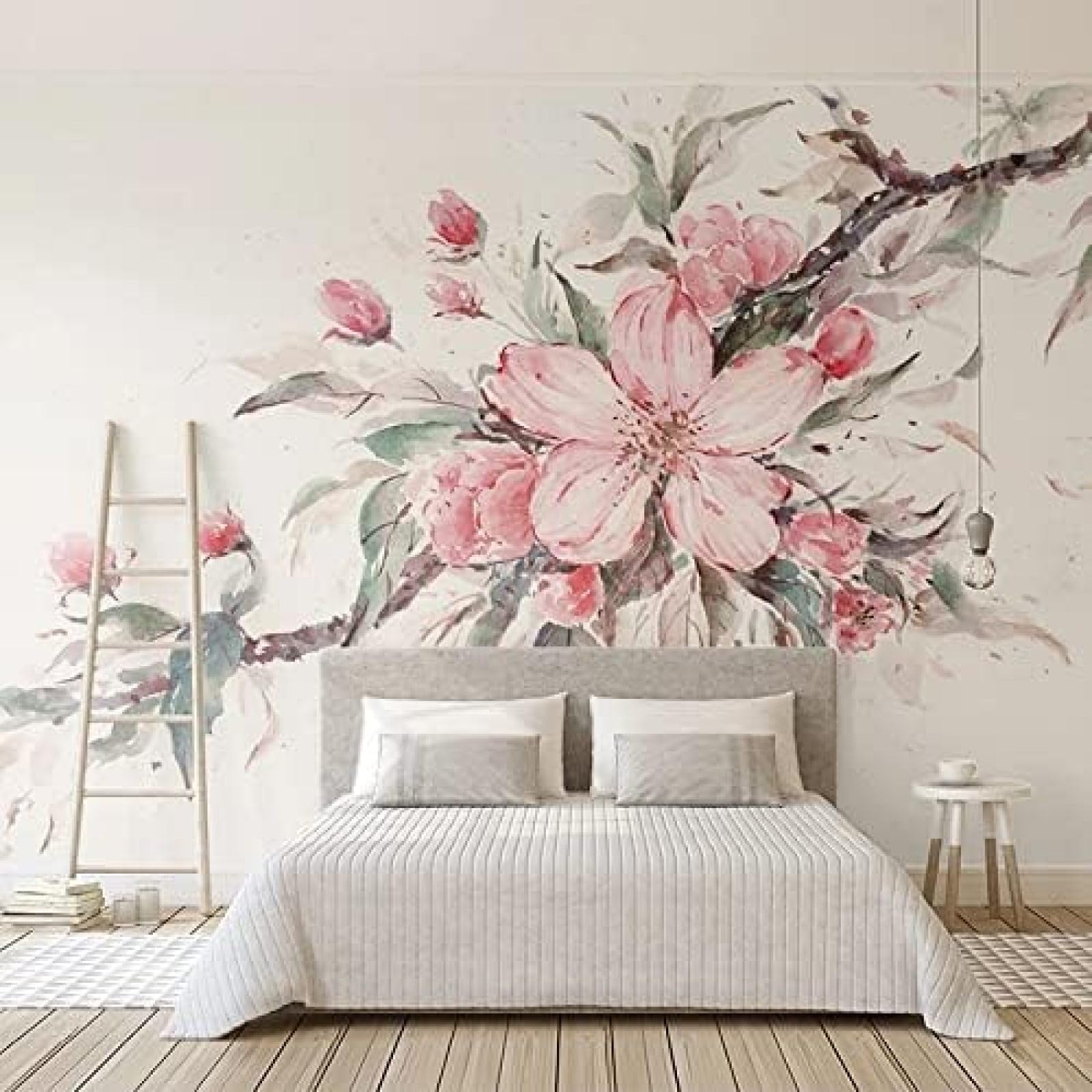 XLMING Handgemalte Rosa Blumen 3D Tapete Wohnzimmer Sofa Schlafzimmer Esszimmer Home Dekoration Wand-300cm×210cm