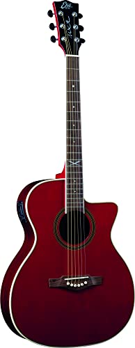 EKO GUITARS - NXT A100CE SEE THROUGH RED, Akustikgitarre, Griffband aus Mahagoni, Griffbrett aus South American Roupana, Auditorium Cutaway, Farbe Rot