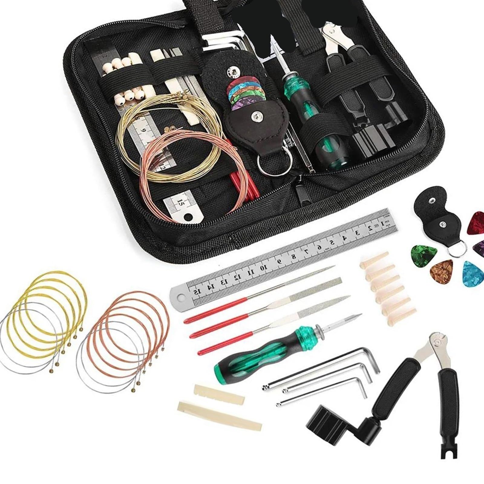 Werkzeuge für den Gitarrenbau Gitarre Wartung Reparatur Tool Kit Werkzeuge String Organizer String Action Lineal-Mess Werkzeug