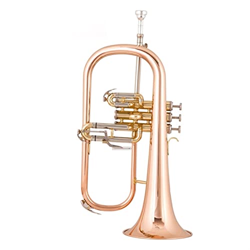 Trompete Messing Professionelle Leistung Von Drei Schlüssigem Trompeteninstrument In Der Wohnung (Color : Phosphor bronze rose gold)