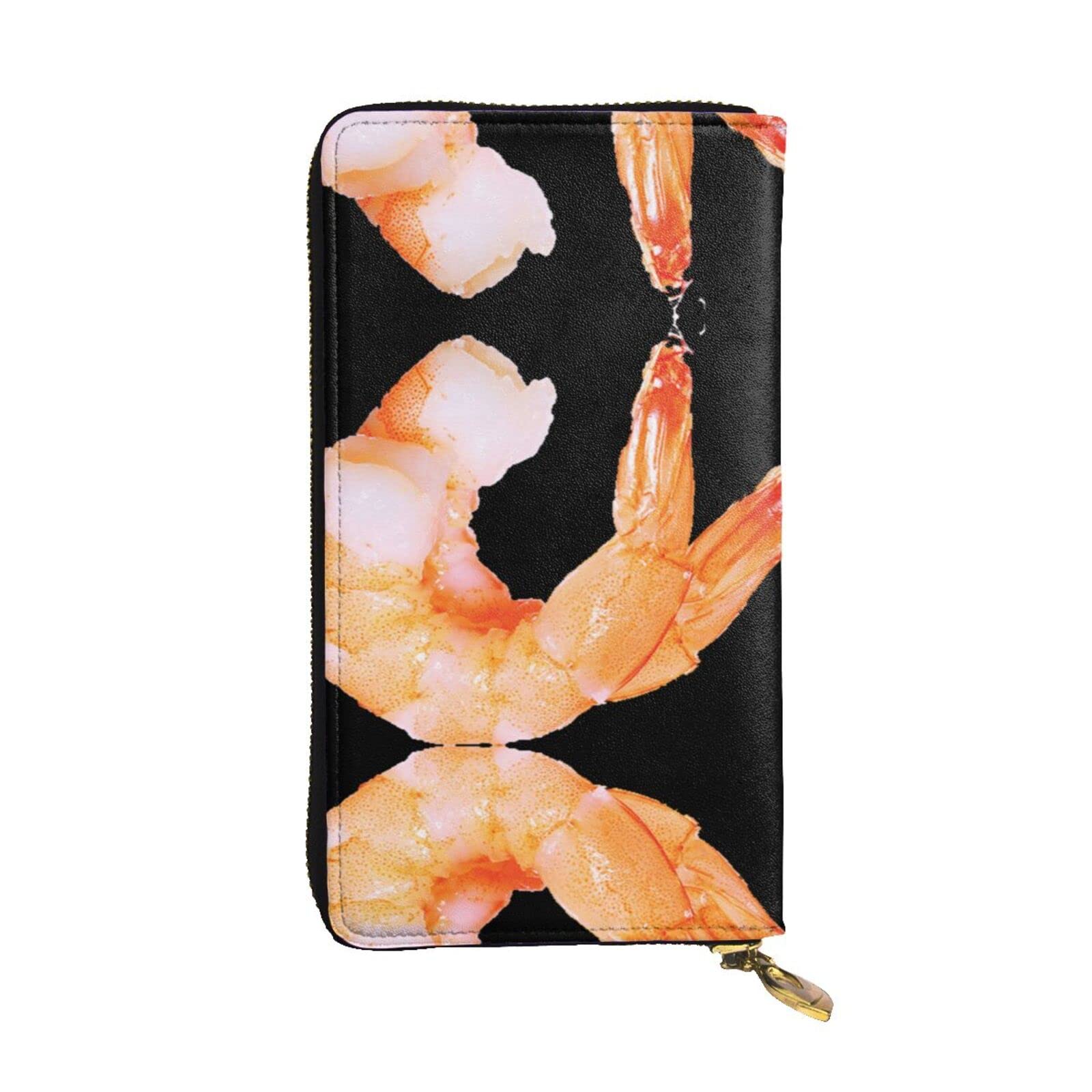 DMORJ Glutton Shrimps lange Clutch-Geldbörse aus Leder, 19 x 10 cm, bequem, leicht, wasserdicht, langlebig, schönes Geschenk, Schwarz, Einheitsgröße, Schwarz , Einheitsgröße