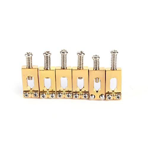 6 Stücke Metall Roller Bridge Tremolo Guitar Sattelteile Mit Schraubenschlüssel Tune-o-matic Steg (Color : Gold)