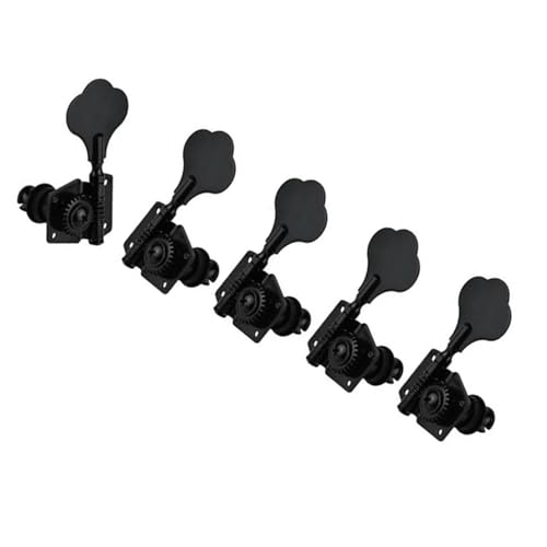 Strings Tuning Pegs Mechaniken Für Gitarre 5 PCS 1L4R Vintage Open Back Bass Gitarre Tuning Keyboard Tuner Für 5 String Bass (Color : Black)