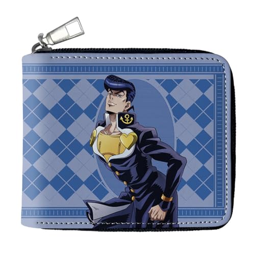 RYNDEX Jo-Jo's Bizar-re Adventu-re Portmonee Anime, Jugend Karikatur Kunstleder Geldbörse, Mädchen Geldtasche mit Münzfach und Geldscheinfach(Color:Multicolor 5)