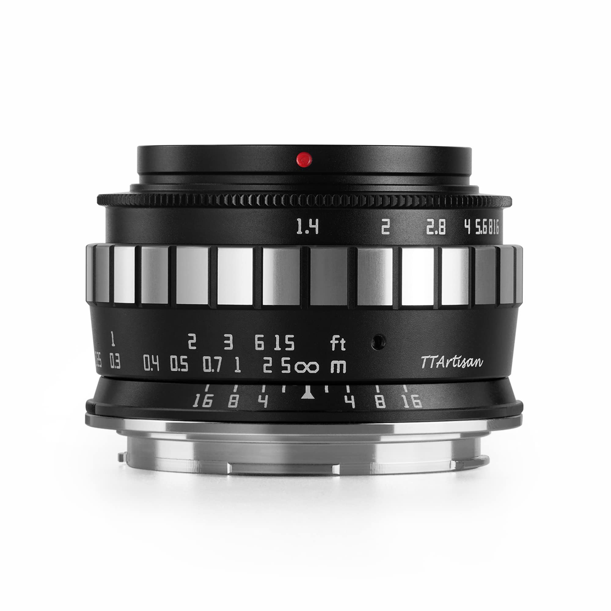 TT Artisan 23mm F/1.4 APS-C Objektiv Anschluss MFT Mount Silver manuelles Weitwinkelobjektiv für spiegellose Kameras TTAL2314MFTS Silber