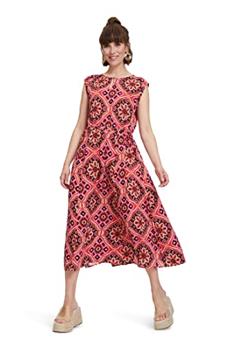 Cartoon Damen Sommerkleid mit Muster Red/Pink,38