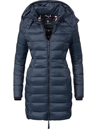 MARIKOO Damen Winter Steppmantel Abendsternchen Blau Gr. XXL