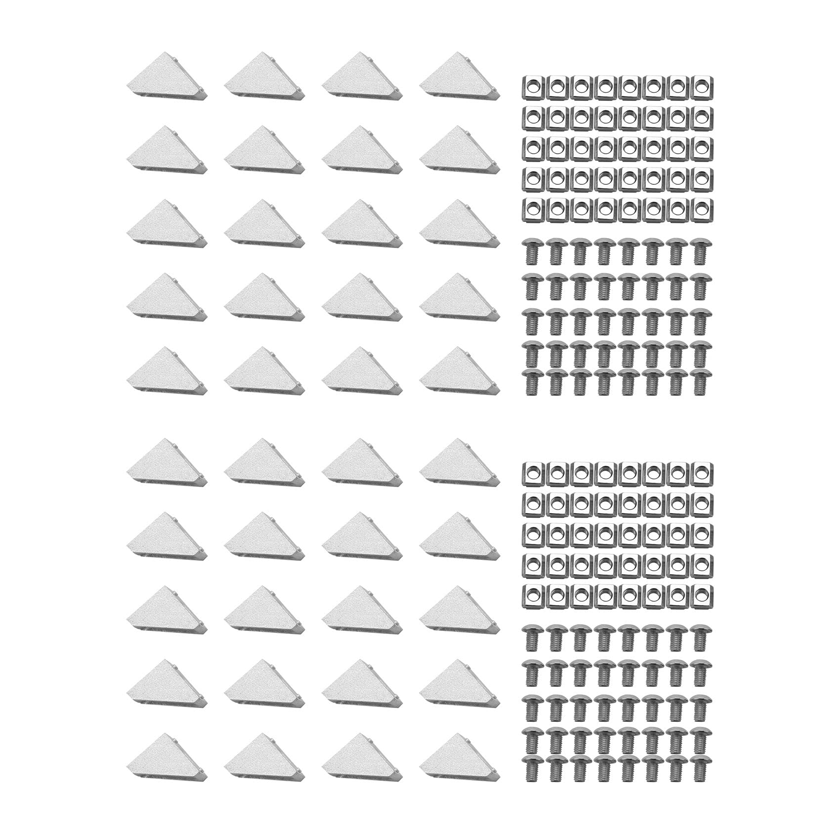 Kiudduy Aluminium Profilverbinder Set,40 Stücke Eckhalterung,80 Stücke M5 x 10Mm T-Nut Muttern,80 Stücke M5 x 10Mm Innensechskantschrauben