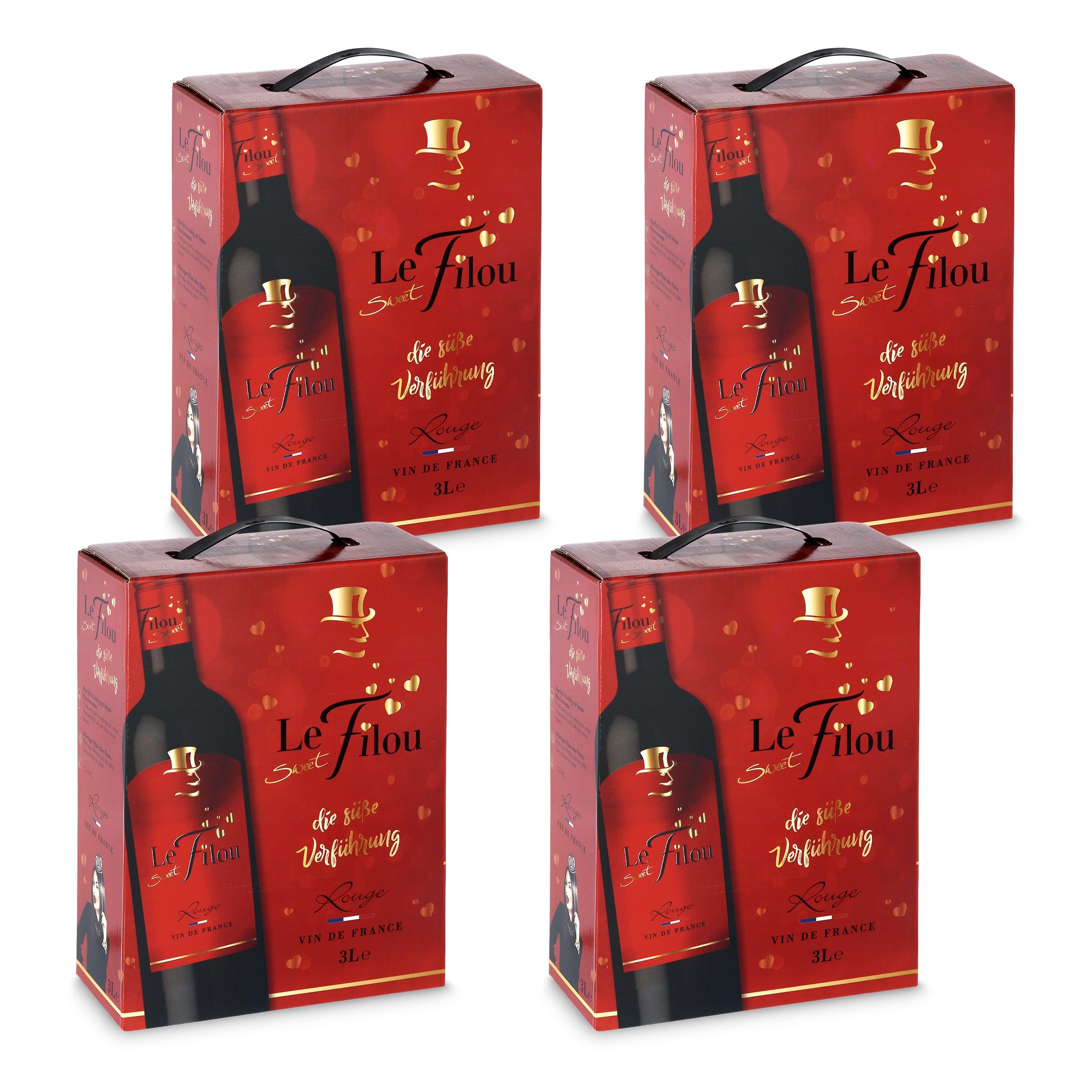 Le Sweet Filou - Süβer und fruchtiger Rotwein aus Frankreich, Bag in Box (4x 3L)