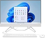 HP All-in-One PC 24 Zoll FHD IPS Display, AMD Ryzen 5 5625U, 8GB DDR4 RAM, 512GB SSD, AMD Radeon Grafik, Windows 11 Home, QWERTZ Tastatur, Weiß