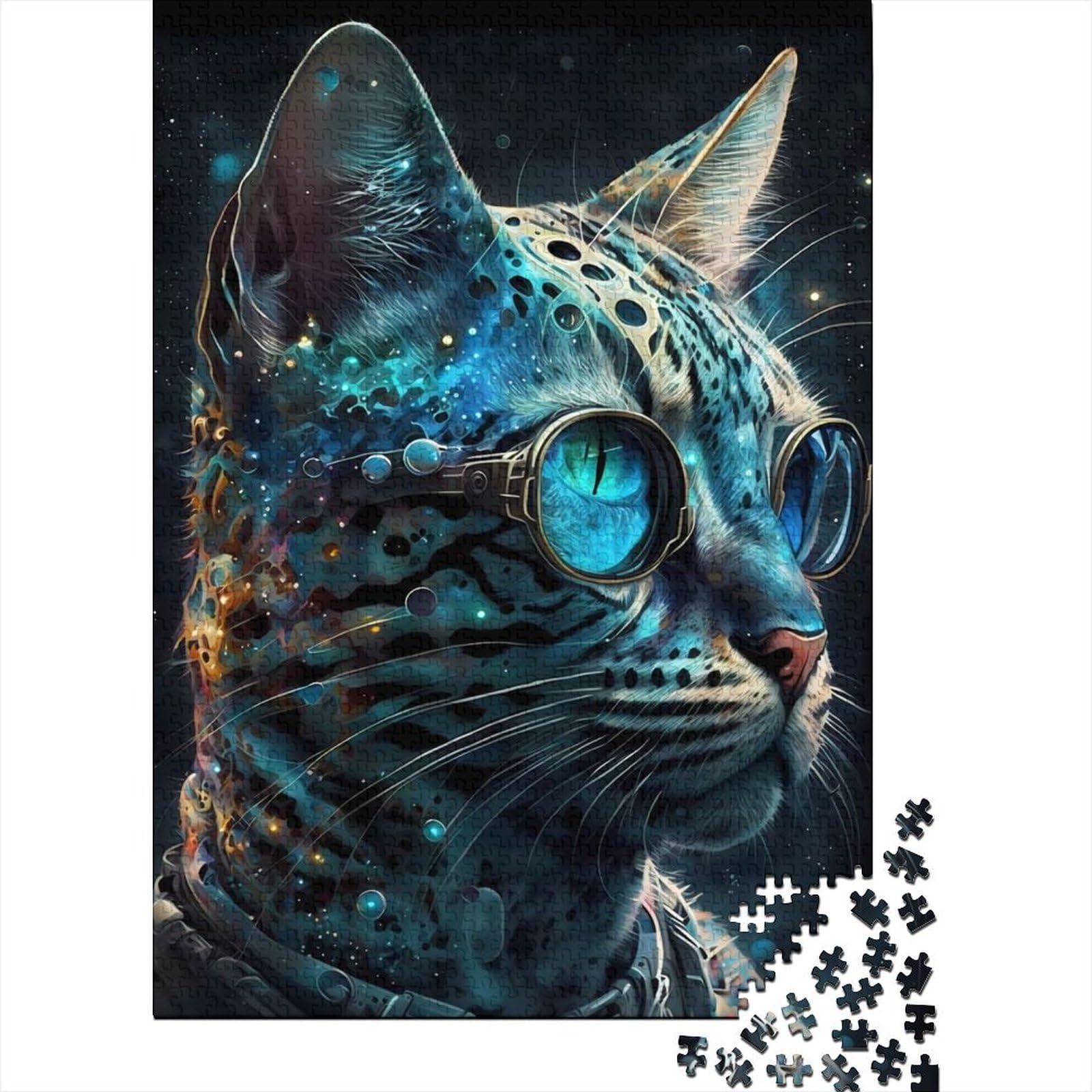 1000 Teile für Erwachsene, schwierige Puzzles, Bengalkatze, Holzpuzzles für Erwachsene und Teenager, Lernspielzeug, Familienspiele, 75 x 50 cm