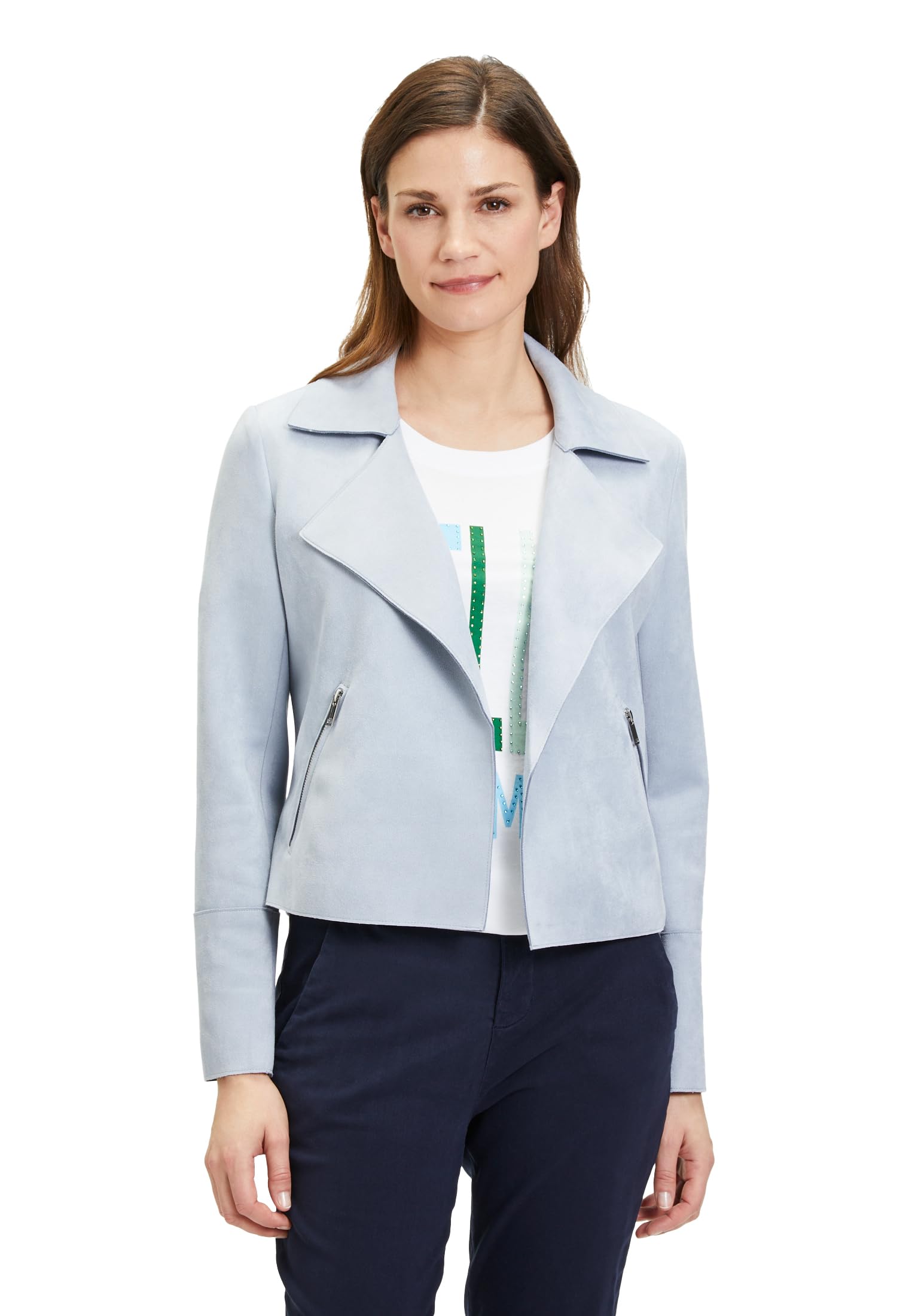 Cartoon Damen Blazer-Jacke mit offenem Saum Blue Blizzard,44