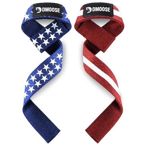 DMoose Fitness Weight Lifting Straps für Männer und Frauen, Premium Neopren gepolsterte Lifting Wrist Straps mit maximaler Griffstärke für Gewichtheben, Kreuzheben,Powerlifting