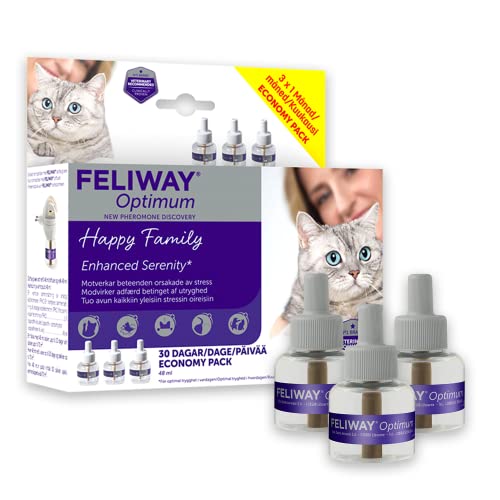 FELIWAY Optimum 3xRefill (3x48ml/3x30 Tage) - Für eine harmonische Katze zu Hause