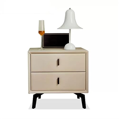 Zhaoj24-05 Nachtschrank Holz-Nachttisch, minimalistischer Schlafzimmer-Nachttisch, einfarbig, Aufbewahrung, Nachttischmöbel, weiches Paket, Antikollision Stauraum für Schlafzimmer(Beige)