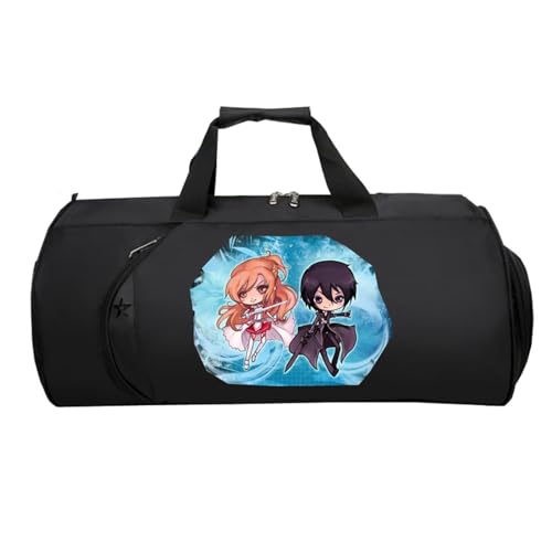 Swo-rd Art Onli-ne HandgepäCk Tasche, Faltbare Reisetasche HandgepäCk, Weekender HandgepäCk Koffer füR Herren Und Damen Flugzeug(Black 17)