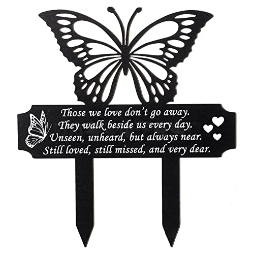 MEELYHOME Memorial Butterfly Stake Yard Art Parterre Outdoor Black Metal Garden Decors Friedhof Yard Dekorationen