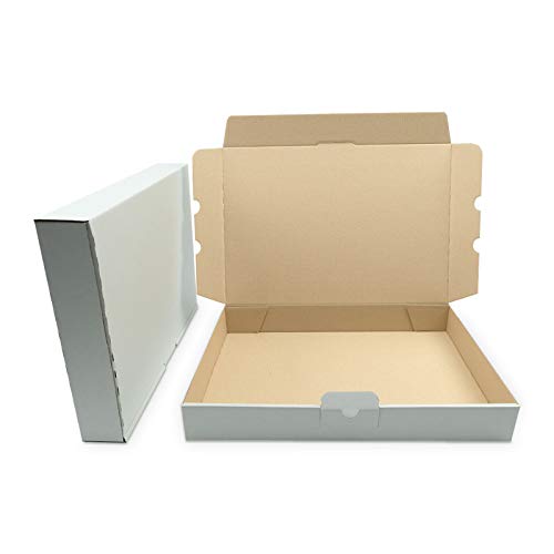 OfficeKing® 25 x Maxibriefkartons 350 x 250 x 50 mm Weiß - Marken-Qualität Warensendung Faltschachtel Postkarton Maxibrief