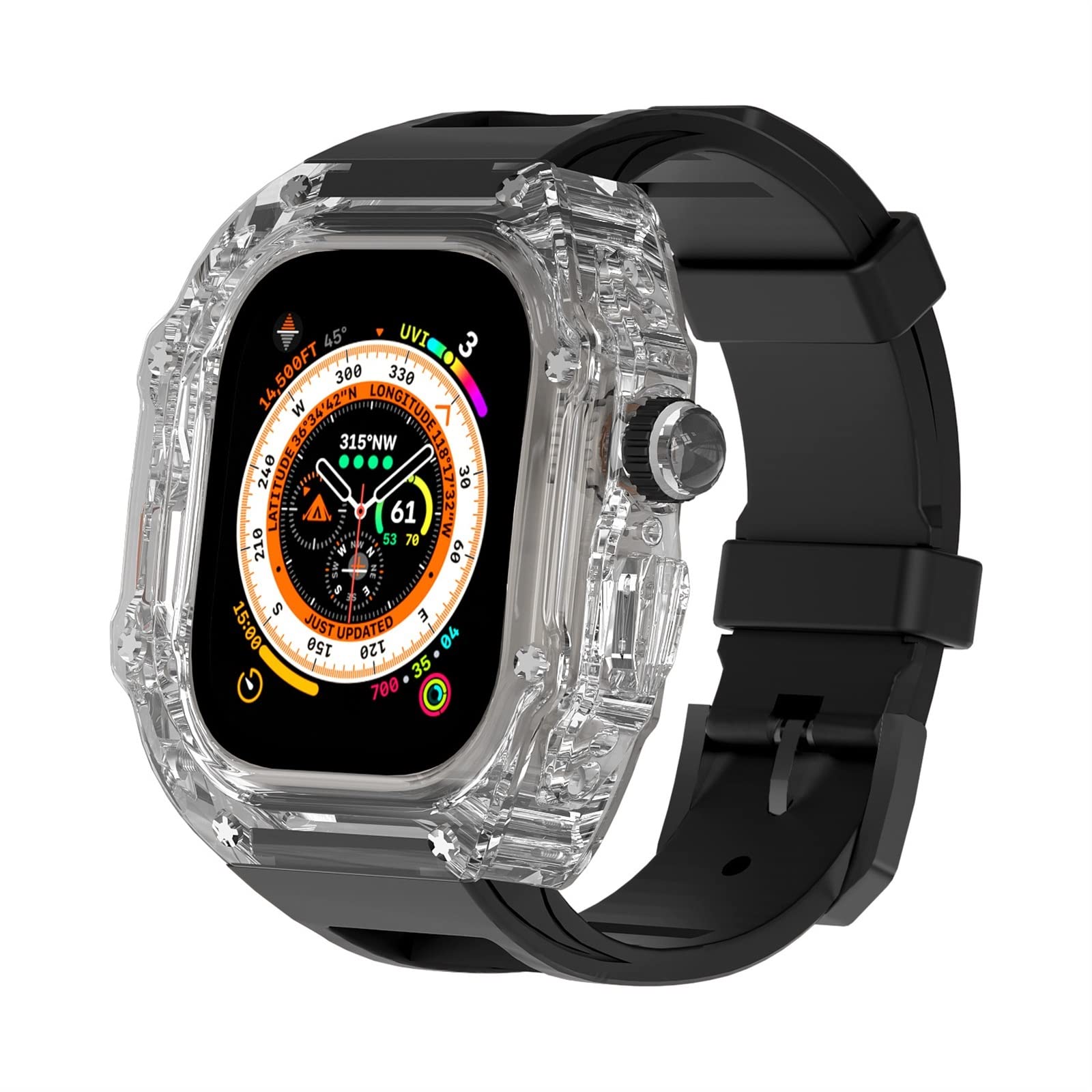 TONECY Uhrenarmband für Apple Watch Ultra 49 mm, Serie 8, 7, 6, 5, 4, SE, MOD-Kit, robuste Schutzhülle