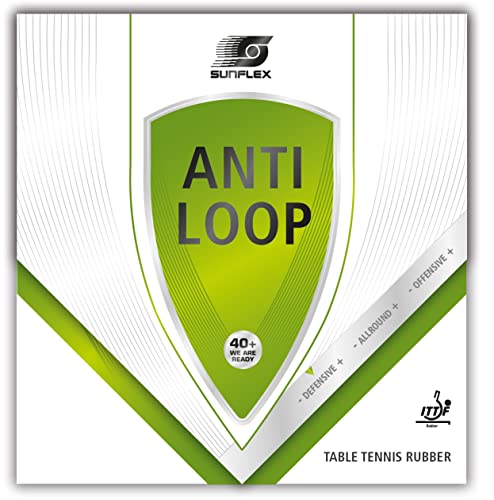 Sunflex ANTILOOP Tischtennis-Belag | professioneller Anti Topspin Belag | ITTF zugelassen | Gute Spinumkehr und Sicherheit | 1,2mm Schwamm | rot