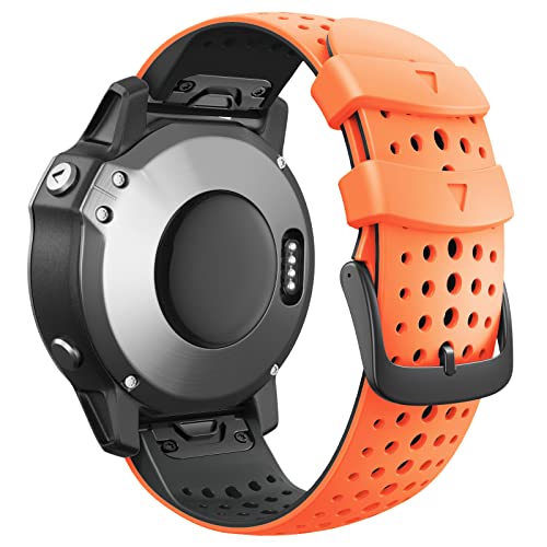 NEYENS Correa Smartwatch-Armband für Garmin Fenix 6 6X Pro 5 5X Plus 7 7X Epix 3 3HR 945, Silikonband 26, 22 mm, atmungsaktives Armband, 26mm Width, Achat