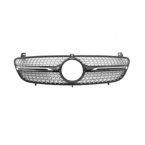 Für Mercedes Für Benz W639 Für Viano Für Vito 2006 2007 2008 2009 2010 Frontstoßstangengrill Racing Diamond Grill Kühlergrills für die Front(SCHWARZ)