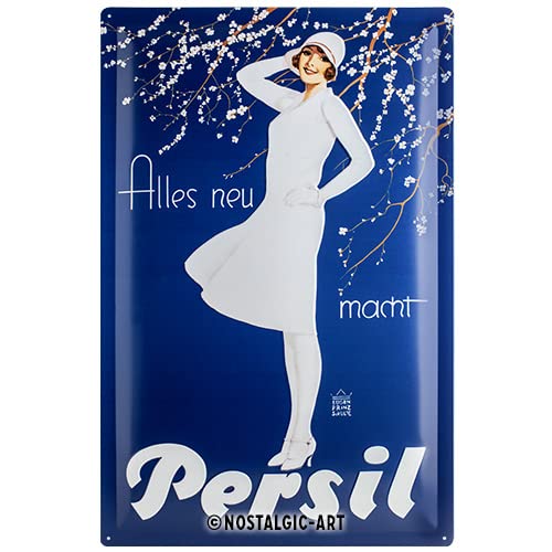 Nostalgic-Art Retro Blechschild, 40 x 60 cm, Persil – Weiße Dame Blau – Geschenk-Idee für Nostalgie-Fans, aus Metall, Vintage Design