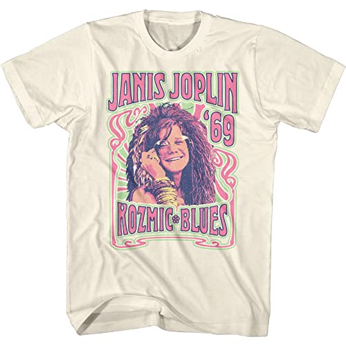 American Classics Janis Joplin Musician Kozmic Blues '69 Erwachsene Kurzarm T-Shirt Grafik T-Shirt, beige, Groß