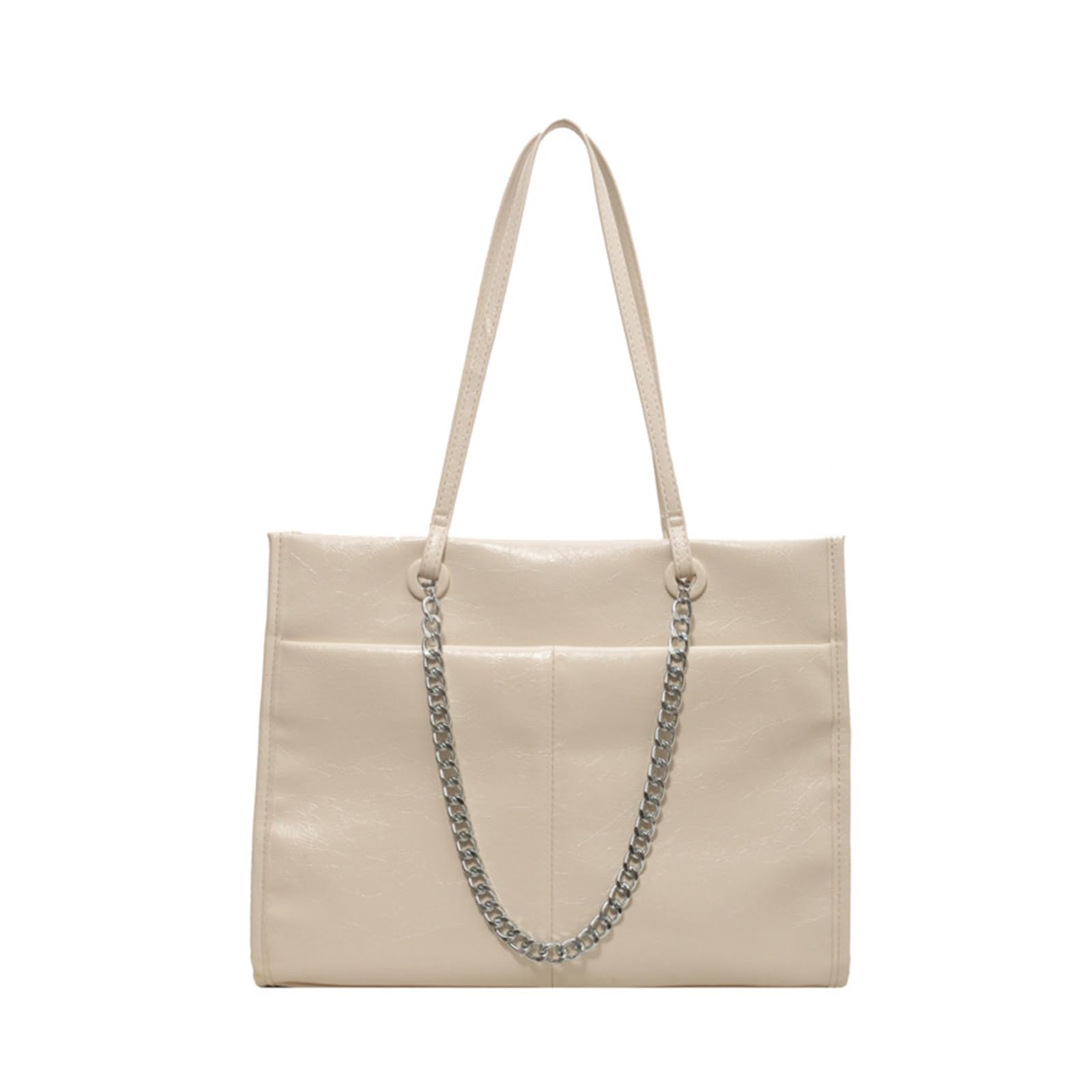 ohodhmnu Damen-Tragetasche, modische Unterarm-Schultertasche, Handtasche, einfarbig, Schultertasche für Frauen, Mädchen, Arbeit, Dating, Reisen, beige, 15.6 inches