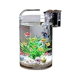 Aquarium Glas Fisch Aquarium Wohnzimmer Büro Desktop Kleine Zylindrische Transparent Goldfisch Fisch Aquarium Aquarium-Kit(25x20cm)